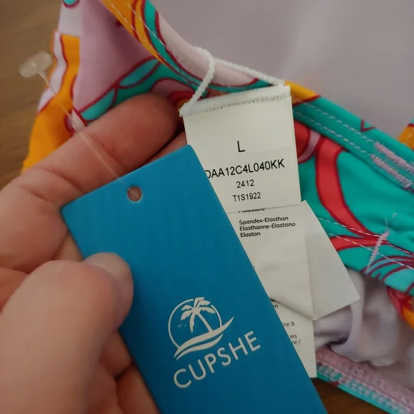 NWT Cupshe Floral Paisley Strappy Two Piece Low Rise Bikini Swimsuit Bathing L - Picture 11 of 14